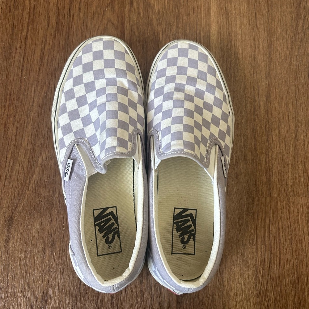 Vans Women’s Checkered Slip-On Shoes - Lilac